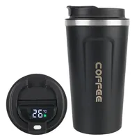 For Tea Water Coffee Coffee Mug Thermo Cafe 510ML Leak_Proof Travel Thermo Cup Car Thermos Mug Temperature Display