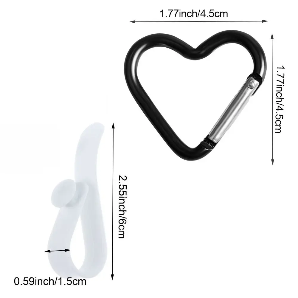 3PCS Inserts Hooks Accessories for Bogg Bag Heart-shaped Charms Key HolderBeach Tote Bags Holder Organizer