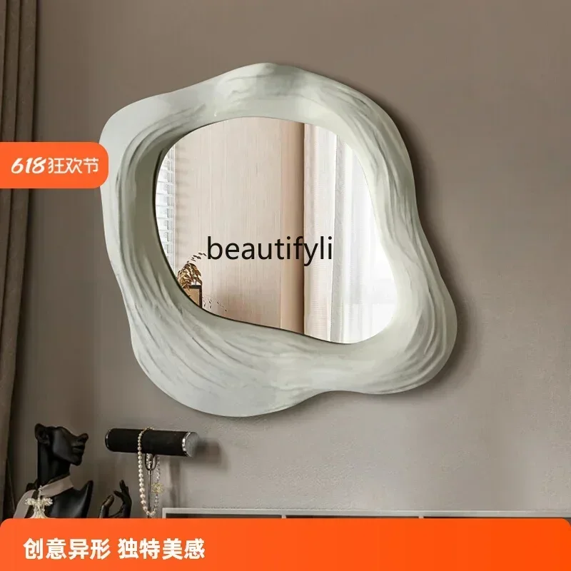 P French bathroom mirror Nordic creative irregular decorative mirror bedroom special-shaped vanity mirror