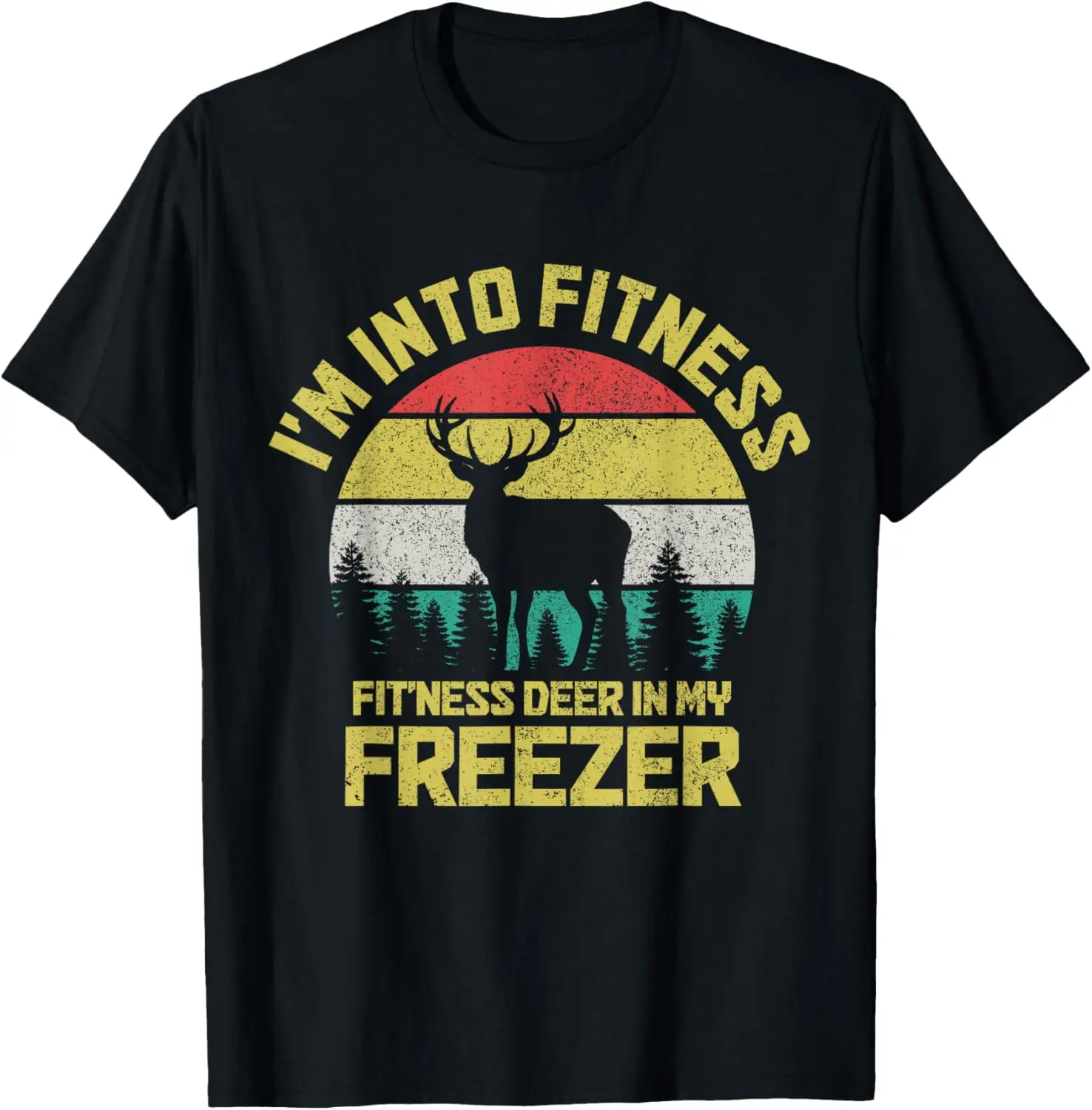 Caza soy en fitness divertida camiseta vintage de cazador de ciervos de cola blanca