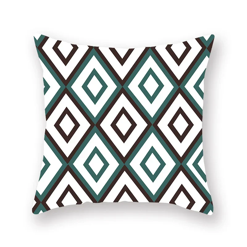 Abstract Geometric Pillowcase Flower Leaf Blue Green Cushion Cover Sofa Car Bedroom Home Decor Throw Pillow Cover