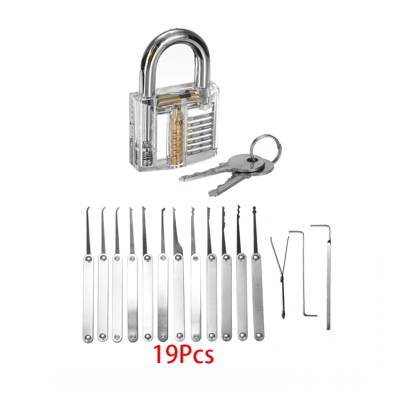 5/19/25PCS Entriegelung Schlosser Praxis Lock Pick Schlüssel Extractor Vorhängeschloss Lockpick Werkzeug Kits