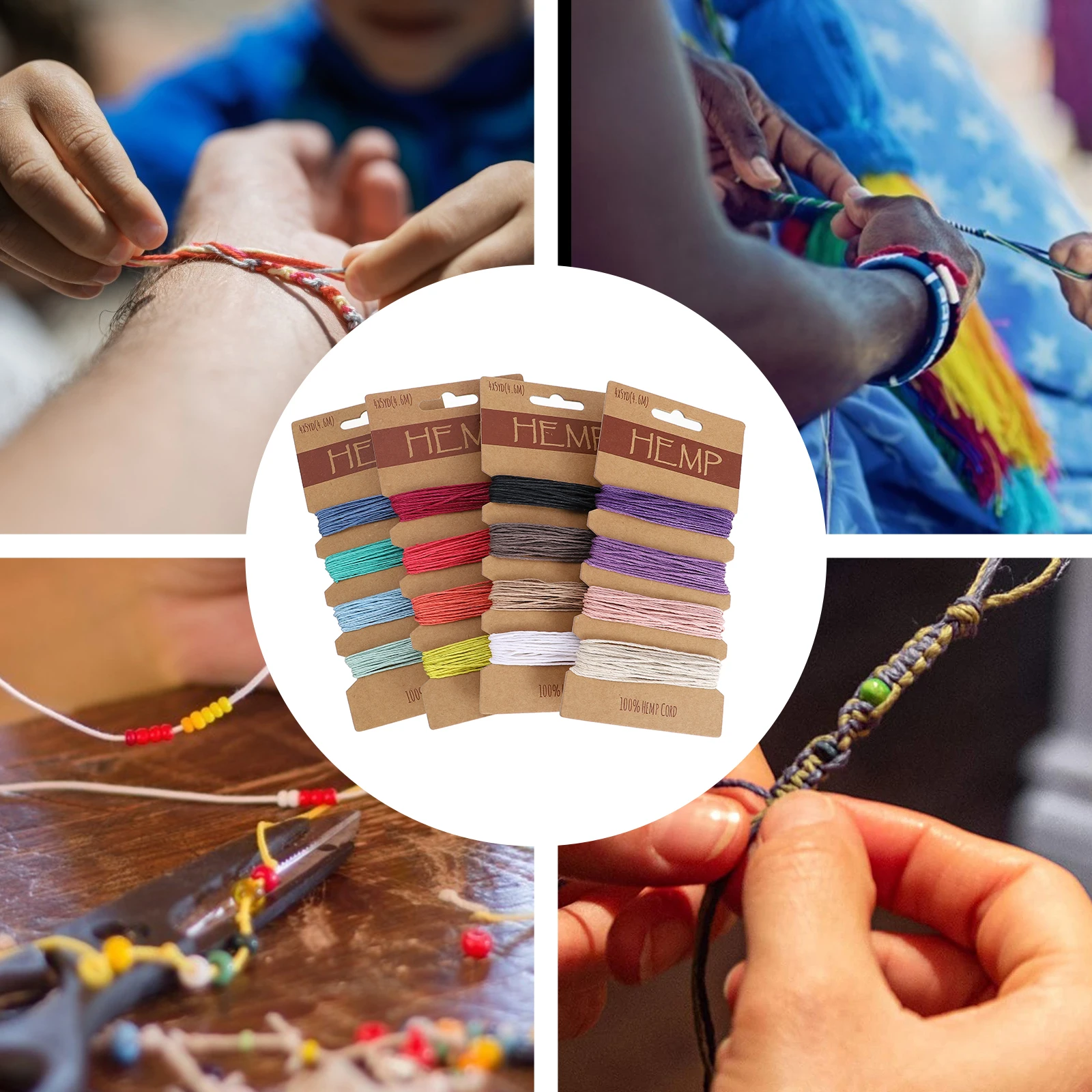 

Colored Hemp Rope 16 Colors 1mm Twine Craft Thread Cord for DIY Jewelry Making Bracelet Necklace Keychain Accessories
