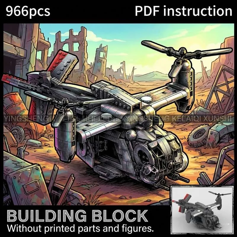 

Falowt Military Army Helicopter Airplane Construction Toy Creative Building Bricks