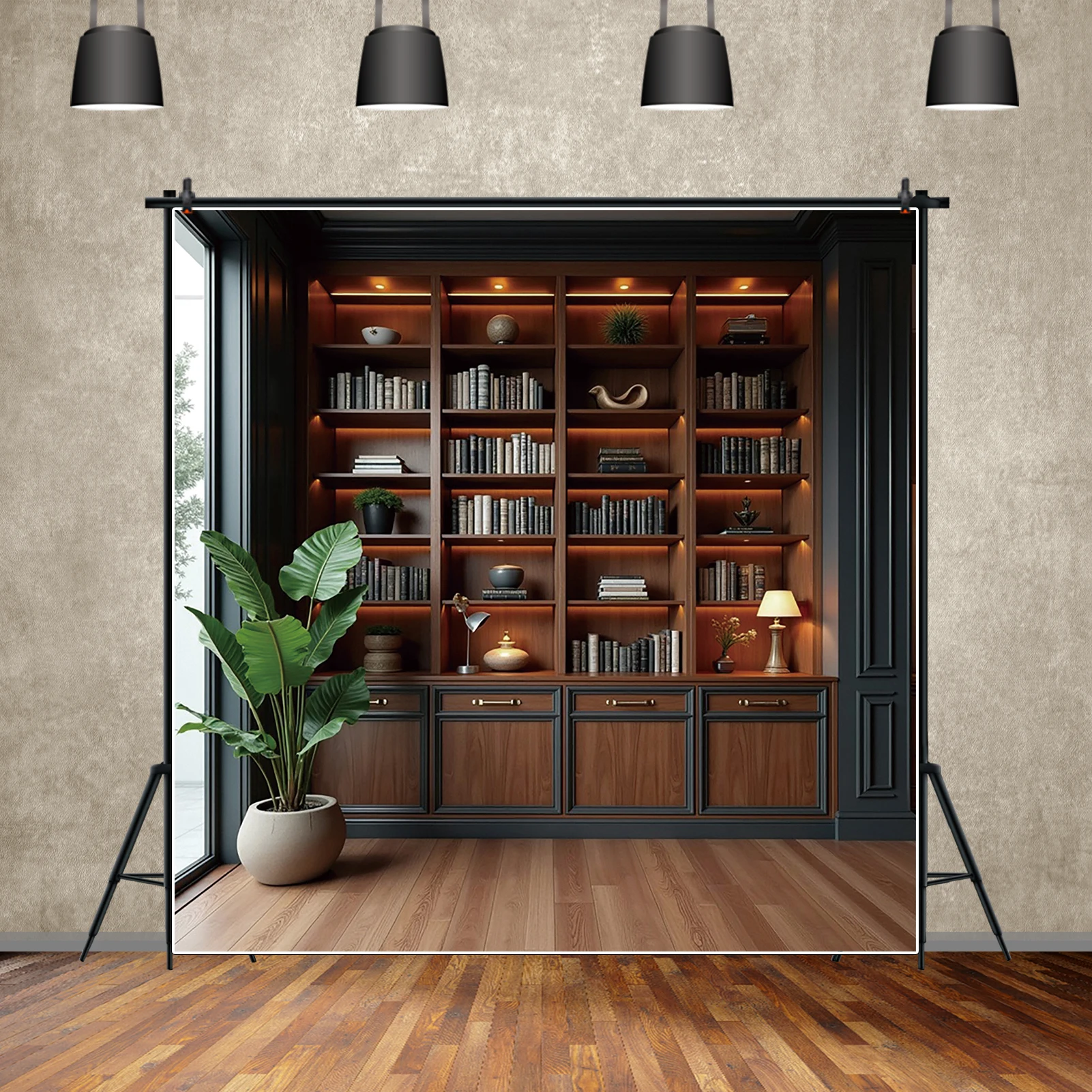 MOON.QG غرفة المعيشة الغربية القلعة أريكة قوس نافذة الستار خلفية التصوير ديكور خلفية المنتج التقاط الصور ملصق #2