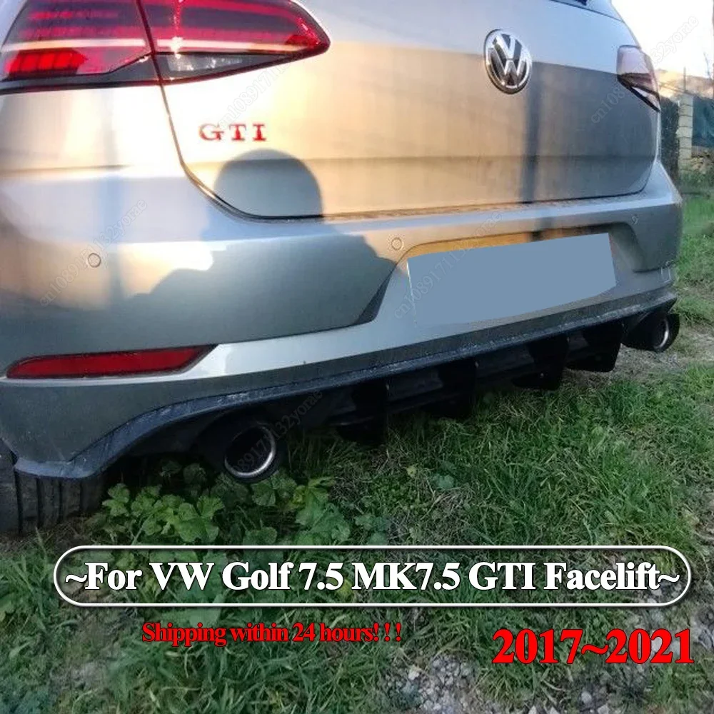 

4 ребра для Volkswagen VW Golf 7,5 MK7.5 GTI Facelift 2017-2021, диффузор заднего бампера автомобиля, сплиттер, стиль Maxton, комплект Bodykit Tuning