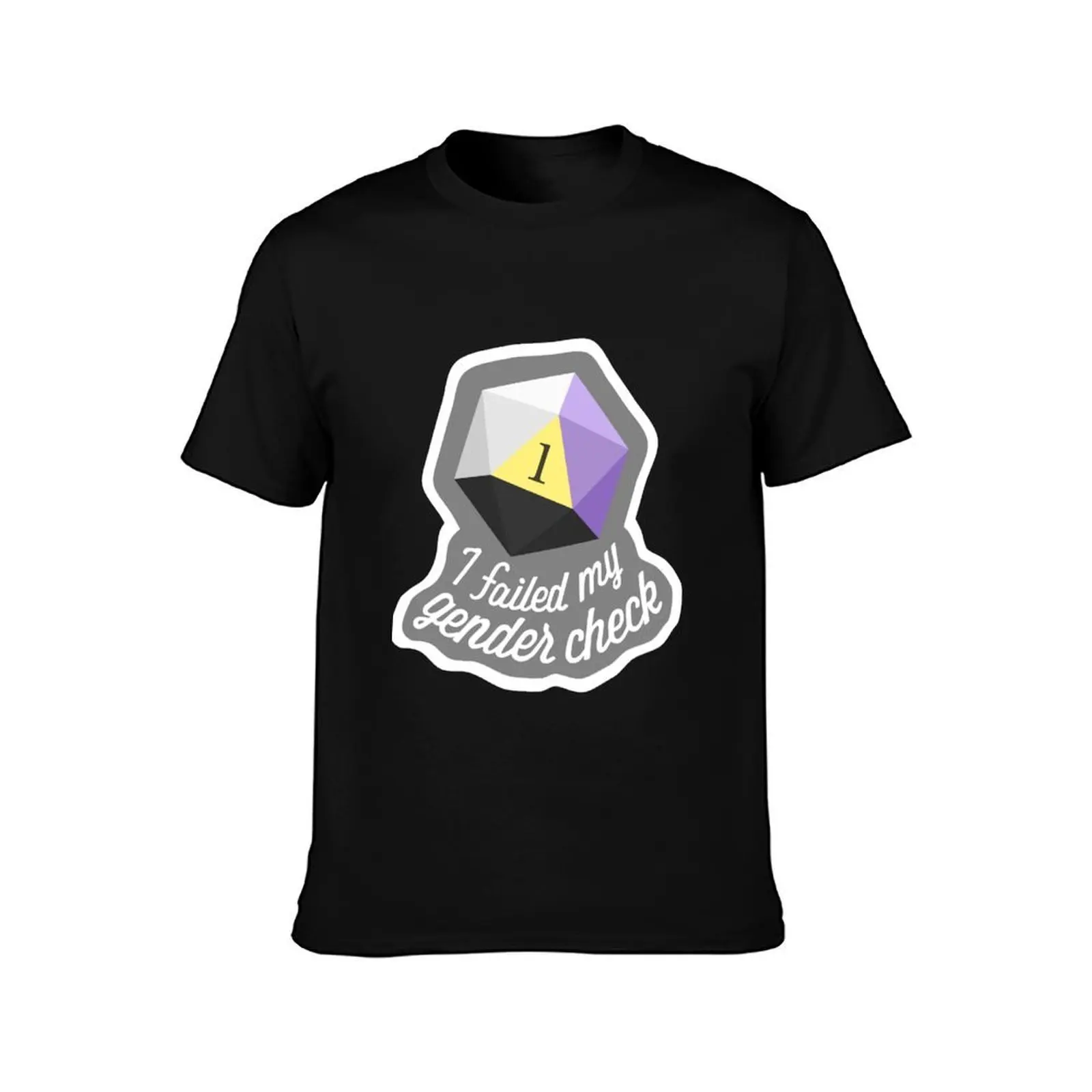 I failed my gender check (Non-Binary) T-Shirt, Summer Casual Cotton Tee, Oversized Streetwear Tops, Vintage Graphic Print