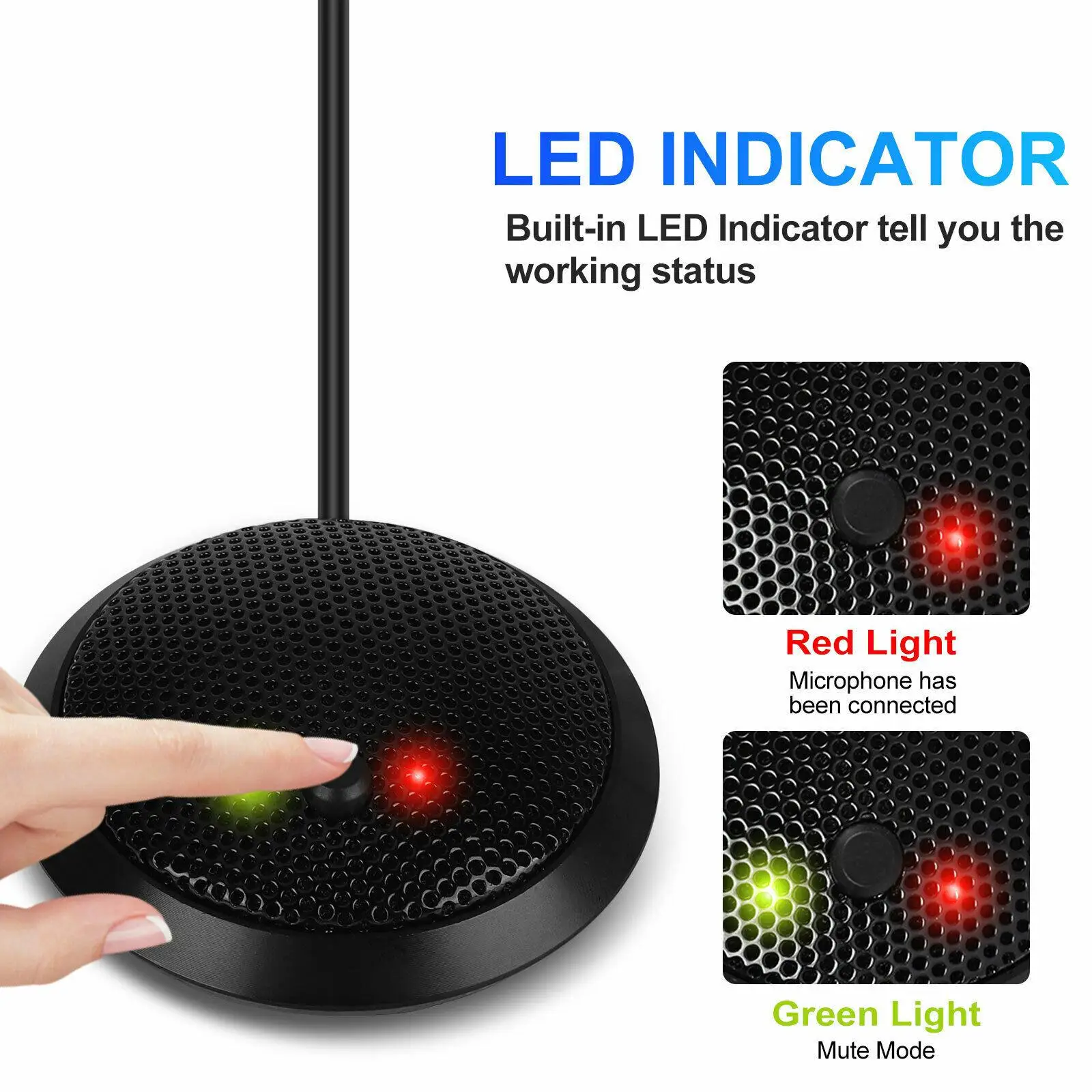 Micrófono de mesa con condensador omnidireccional USB para juegos, chat y más