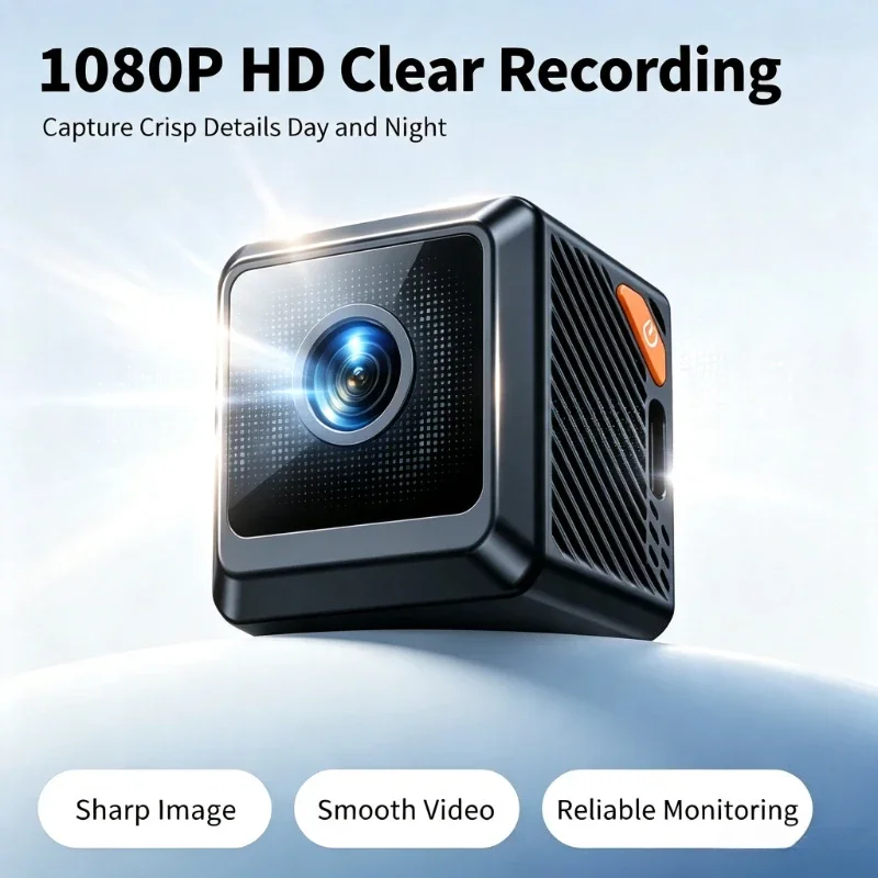 W02 Mini Security Camera 1080P HD, 140° Wide Angle, Bluetooth Pairing, 600mAh Battery, IR Night Vision 5M, Motion Alerts, Cloud/