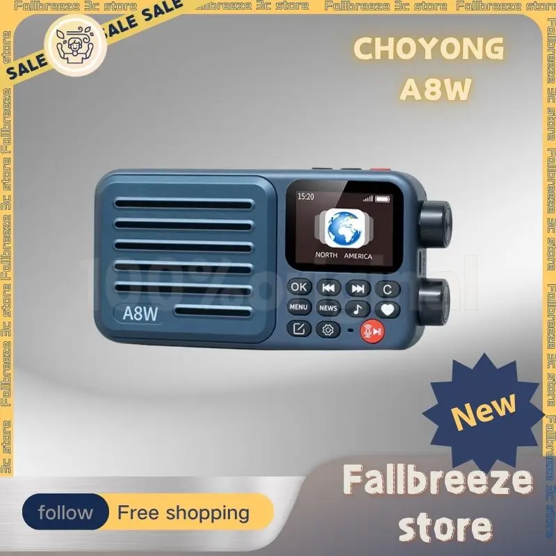 CHOYONG A8W Portable Internet Radio 4G&Wi-Fi Single Band Radio Connection Speaker Multi-Scene Voice Control Radios Gifts Custom