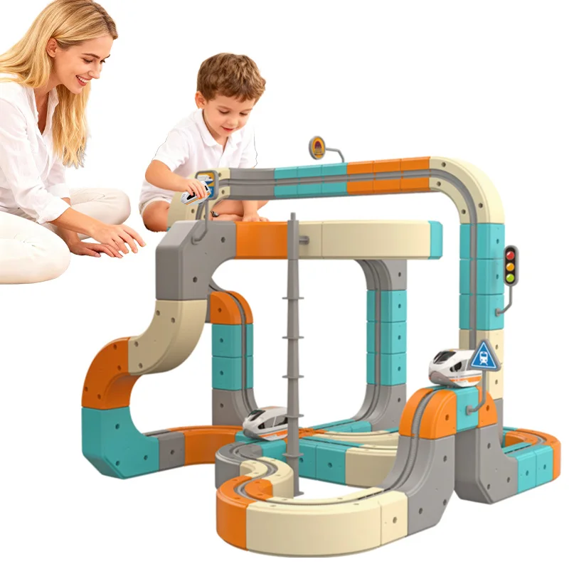 Electric Magnetic Magical Track Anti Gravity Car USB Rechargeable 3D Building Track Cube Track STEM Educational Toy Model Gift