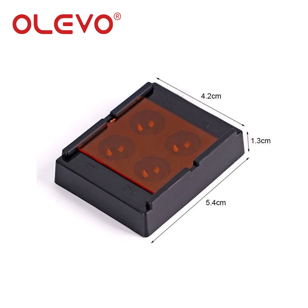 OLEVO 4 Holes Dental Shading Light Case Veneer Storage Box Composite Resin Shade Boxes Denture Teeth Patch Organizer Dentista