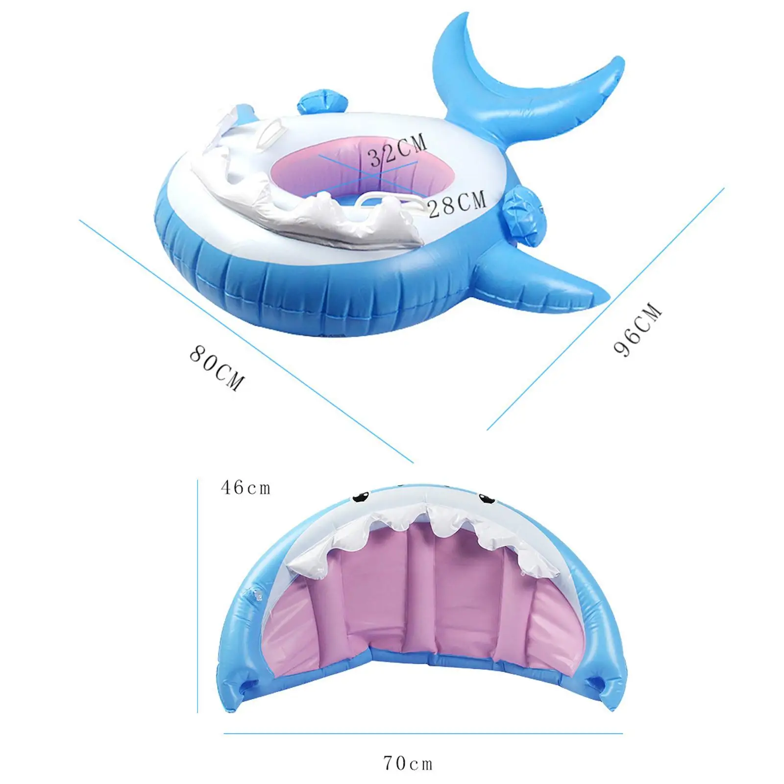 Haai Zwembad Float Seat Speelgoed Opblaasbare Swim Trainer Aid Water Party Strandbad Boot Voor Vakantie Baby Baby Peuters