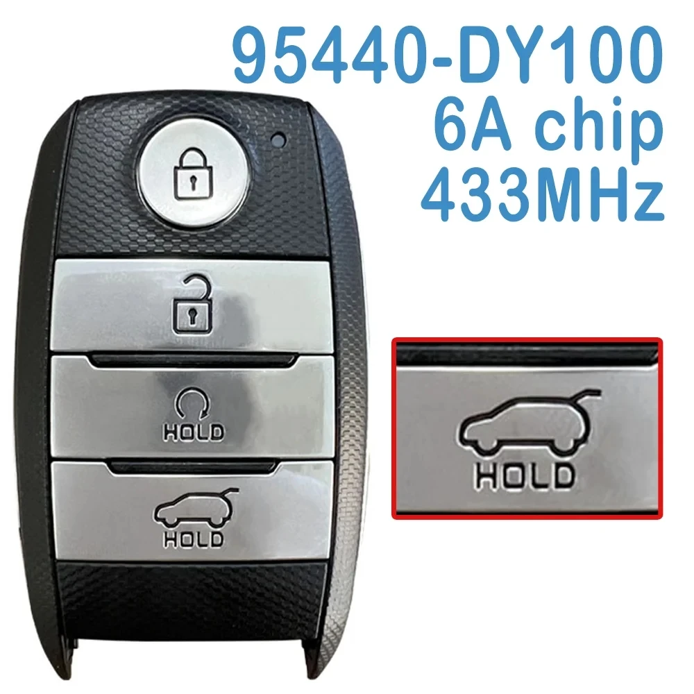 KEYECU Original OEM Keyless Smart Remote Key FOB 4Buttons 433MHz 6A Chip For KIA Carens 2022 2023 SYEC3FOB2003 P/N: 95440-DY100