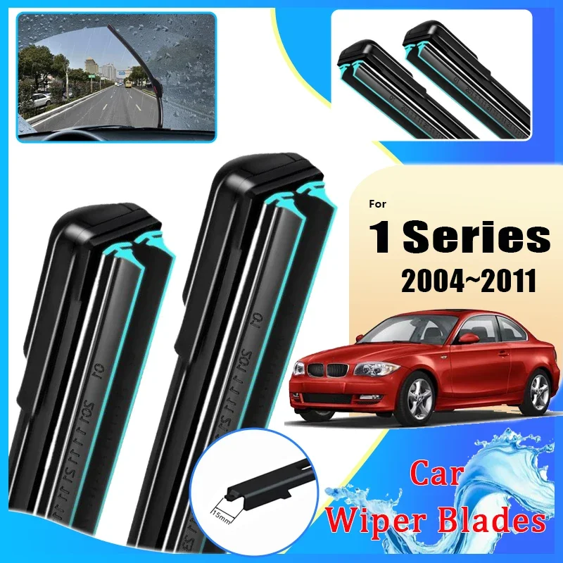 

For BMW 1 Series E81 E82 E87 E88 2004~2011 118d 118i Double Rubber Front Wiper Blades Window Windshield Brushes Car Accessories