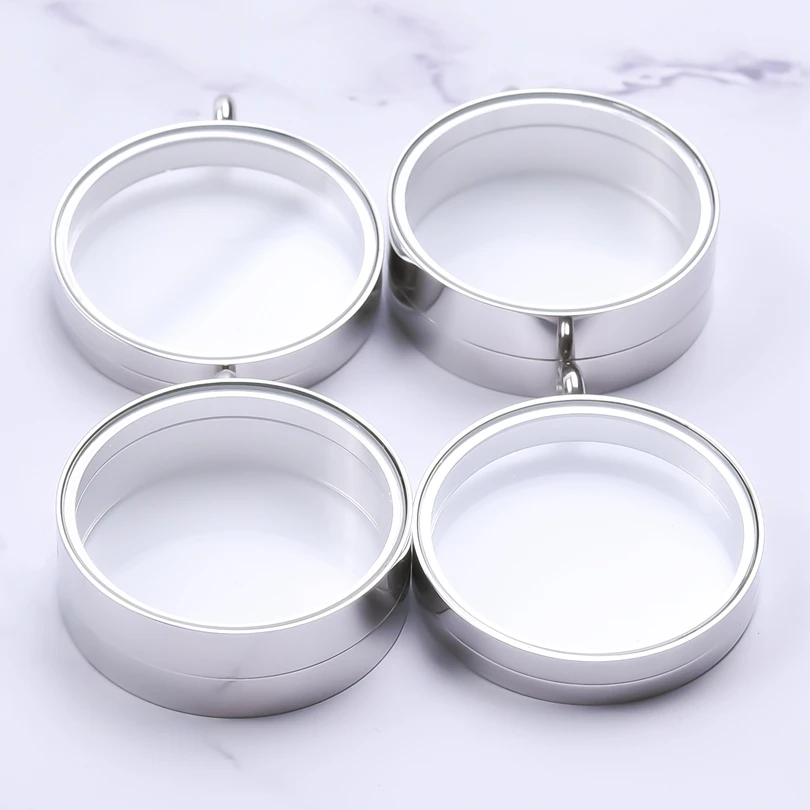 25/30mm Twist Locket Pendants For Jewelry Making Necklace Glass Floating Charm Lockets DIY Stainless Steel Pendant Accessories