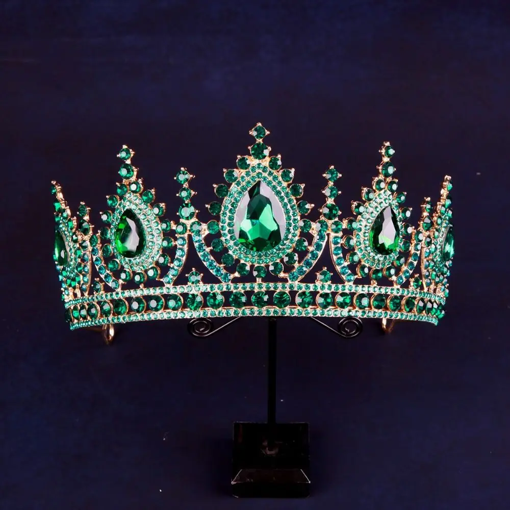 عصابة رأس عصرية فاخرة من الكريستال والتيجان المتلألئة والتيجان الكريستالية الأنيقة لمسابقة الأميرة الإكليل