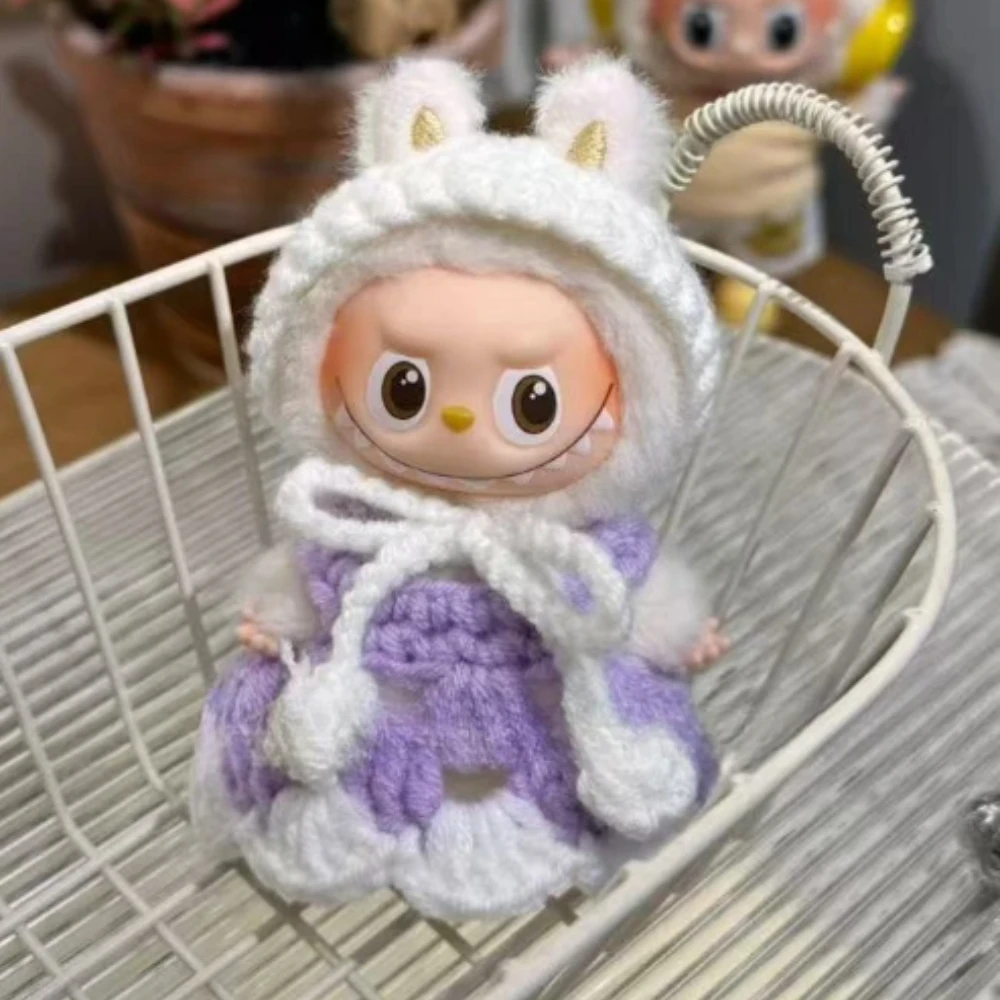 

Рождественская вязаная юбка ручной работы для 10,5 см 4,0, одежда Labubu, летний пляжный наряд, купальник, аксессуары для куклы, подарок