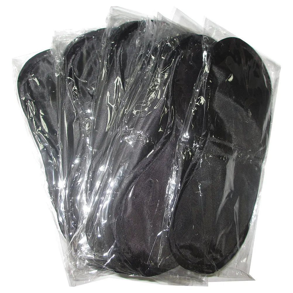 

10Pcs Polyester Sleep Mask Black Adjustable Elastic Strap Eye Mask for Travel Nap and Sleep Aid Comfortable Lightweight