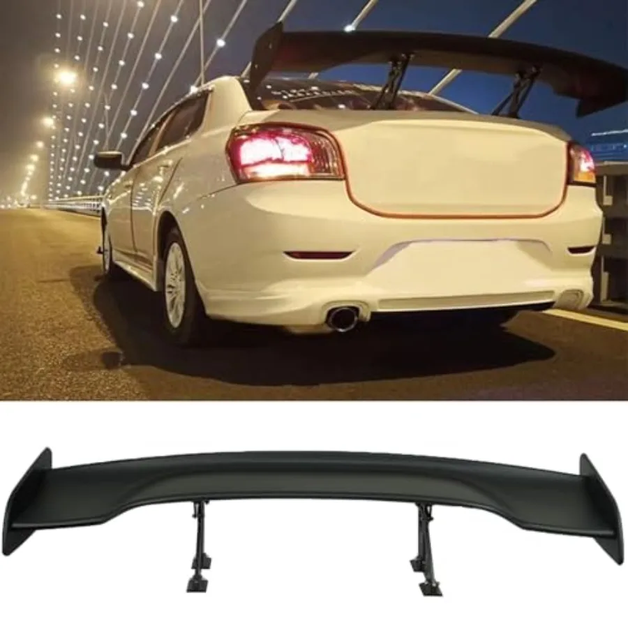 

57 Inch Universal Rear Trunk Spoiler Wing GT Style ABS Racing Car Spoiler Compatible with Sedan Coupe Hatchback Wide Adjustable