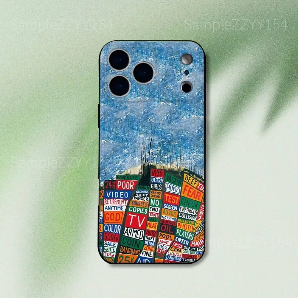 R-RadioheadS In Rainbows Funda de teléfono para iPhone 17,16,15,14,13,12,Pro,Max,Plus,E,SE4,Air,Mini Funda suave negra