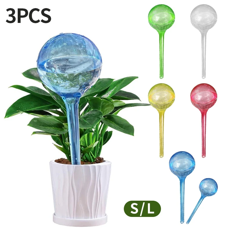 3PCS Plant Self Watering Ball Automatic Flower Waterer Device Plastic Dripper Bulbs Indoor Potted Waterer Irrigation Gadgets