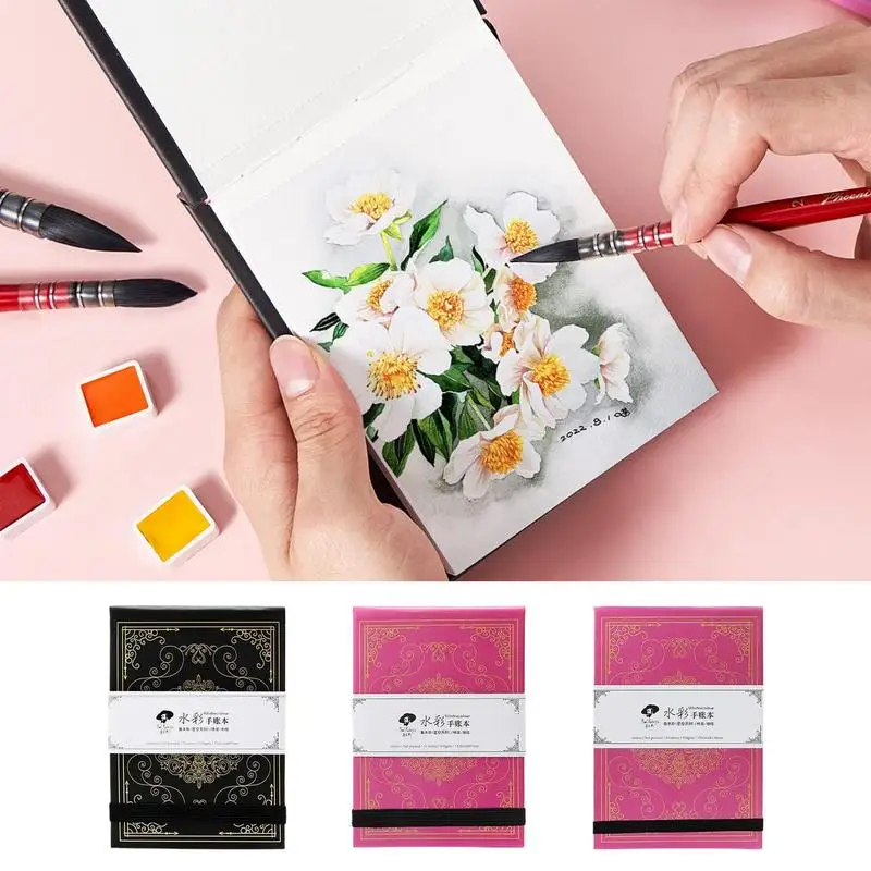 Dream Journal Double-Sided Celestial Writing Notebook Compact Flexible Beautiful Journals For Women Gouache Paint Pencils