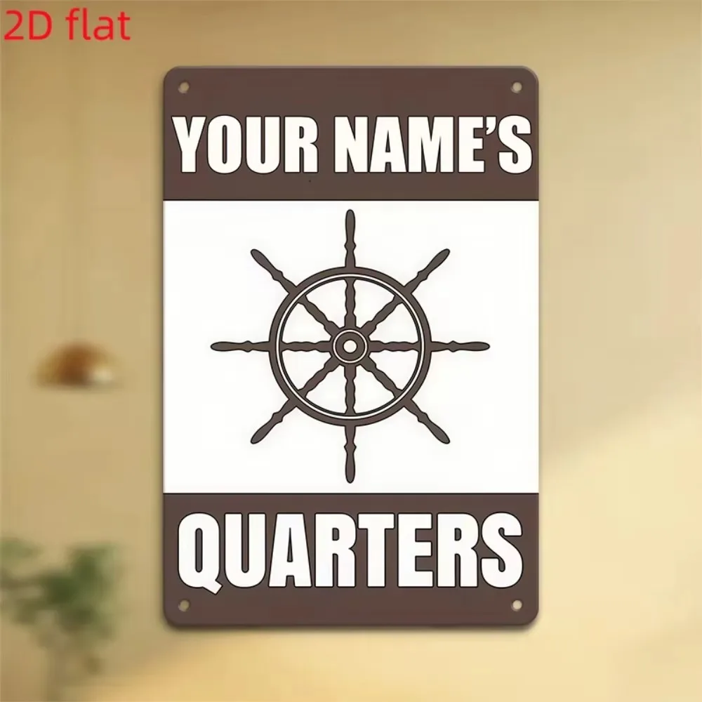 CIFbuy 2D Flat Custom Name Metal Sign, Nautical Room Wall Decor, Only For Decoration