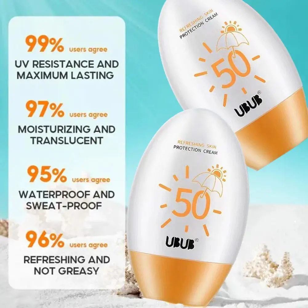 Protetor solar spf50, proteção impermeável e uv, duradoura, refrescante, q8t4