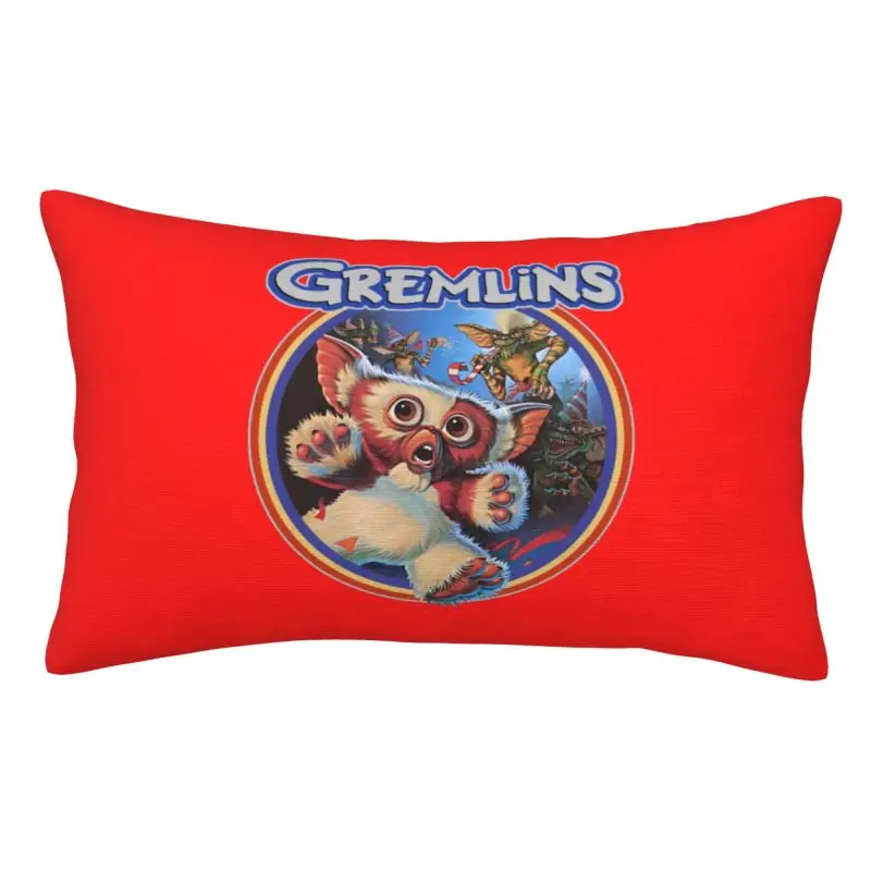 Custom Style Gremlinse 84 Cushion Covers Soft Gizmo 80s Movie Mogwai Monster Retro Sci Fi Pillowcase for Bed Sofa Rectangle