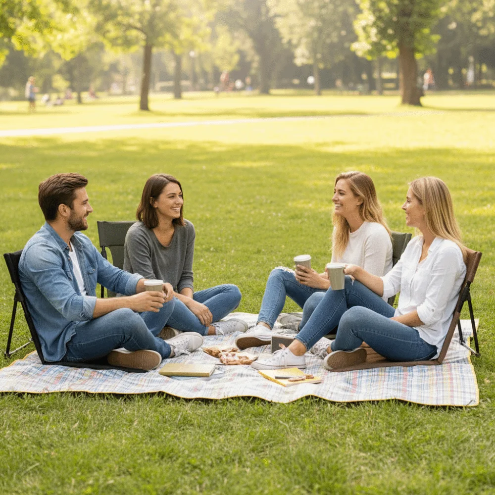 

Складное кресло для кемпинга с алюминиевой рамой, из ткани Оксфорд, с удобным сиденьем, складной спинкой и подушкой, с сумкой для хранения