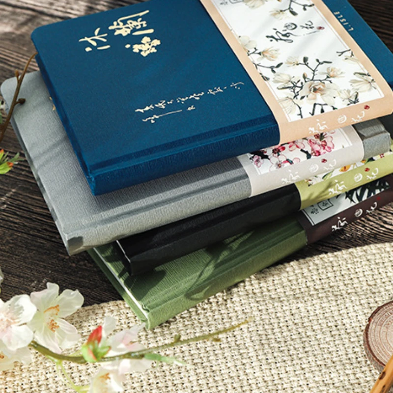 Creative Colorful Page Notebook Chinese Style Hardcover Diary Books Weekly Planner Handbook Color Inside Gift for Students