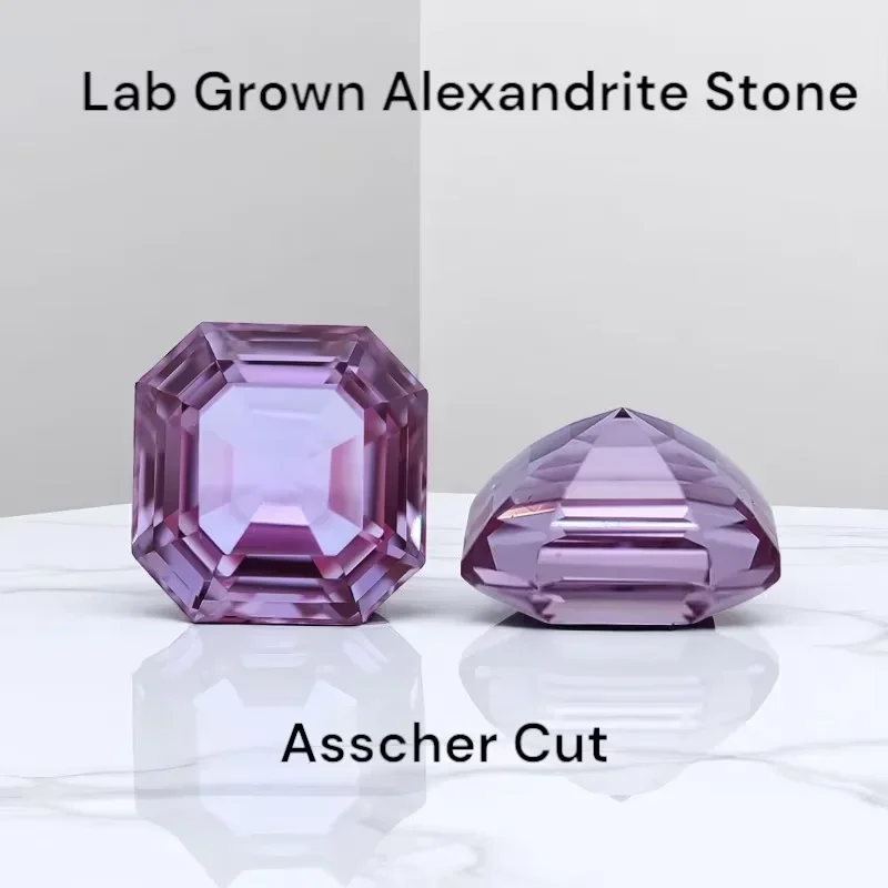 

NEW Hot Sale Asscher Cut Lab Grown Alexandrite Stone Loose Gemstone Selectable AGL Certificate For Diy Jewelry Making