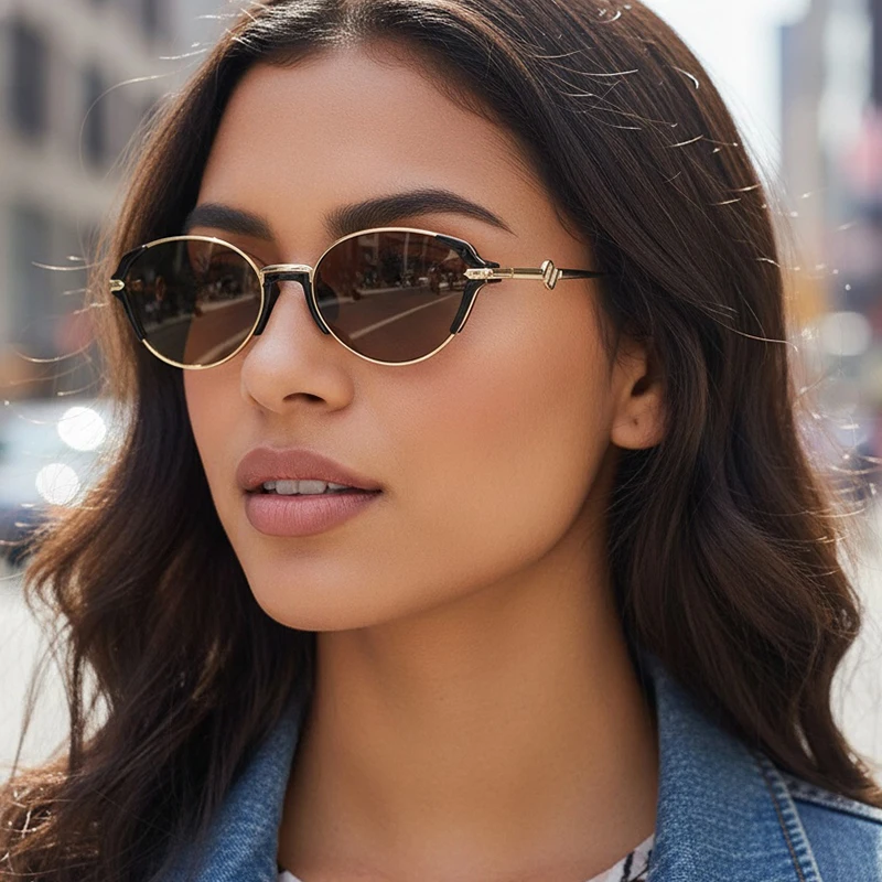 

Новые овальные солнцезащитные очки с маленькой зеркальной поверхностью и узкой оправой, винтажные современные солнцезащитные очки для путешествий и фотографий для женщин и мужчин 2541