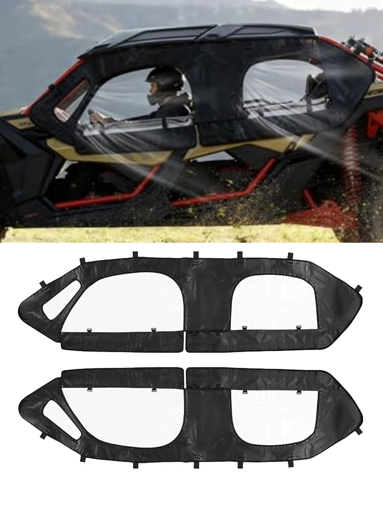 

For 2020-2024 Can-Am Maverick X3 MAX DS Turbo, Turbo R, Turbo RR Soft Upper Doors Waterproof PVC Windshield Protectio
