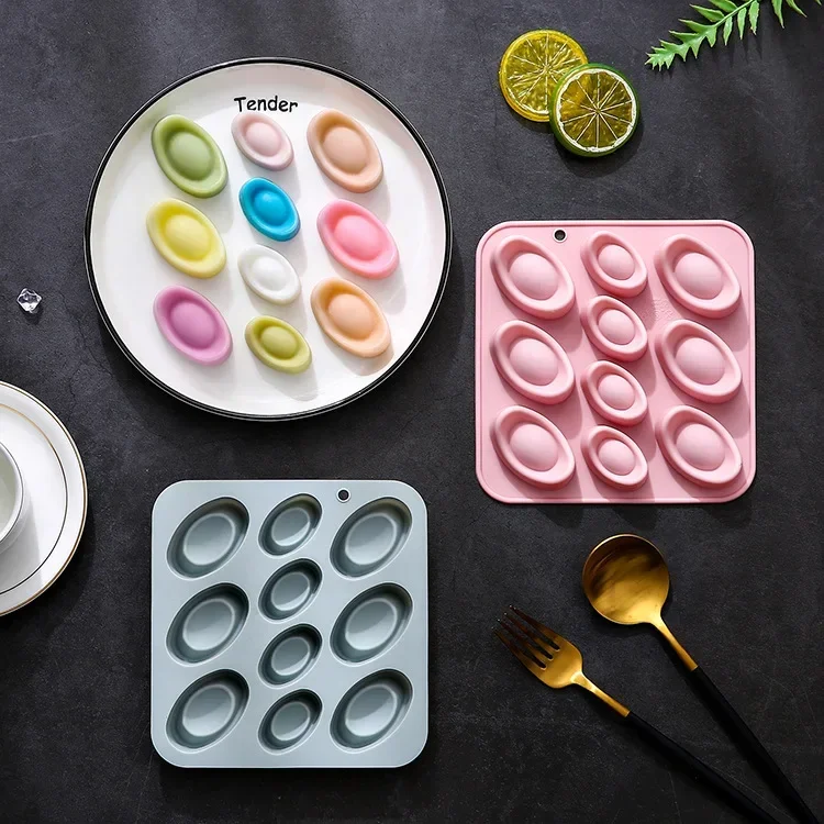 10 Holes of Different Sizes Ingot Modeling Silicone Mold Fondant Cake Chocolate Mold Ice Cube Cake Mould Baking Accessories