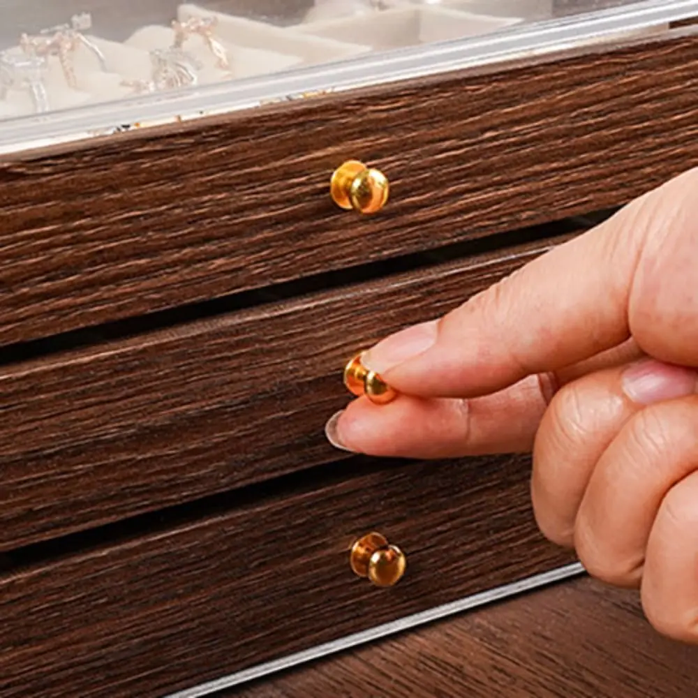 

Multi-layer Wooden Jewelry Box Rings Necklace Transparent Window Jewelry Storage Case Organizer Large Capacity