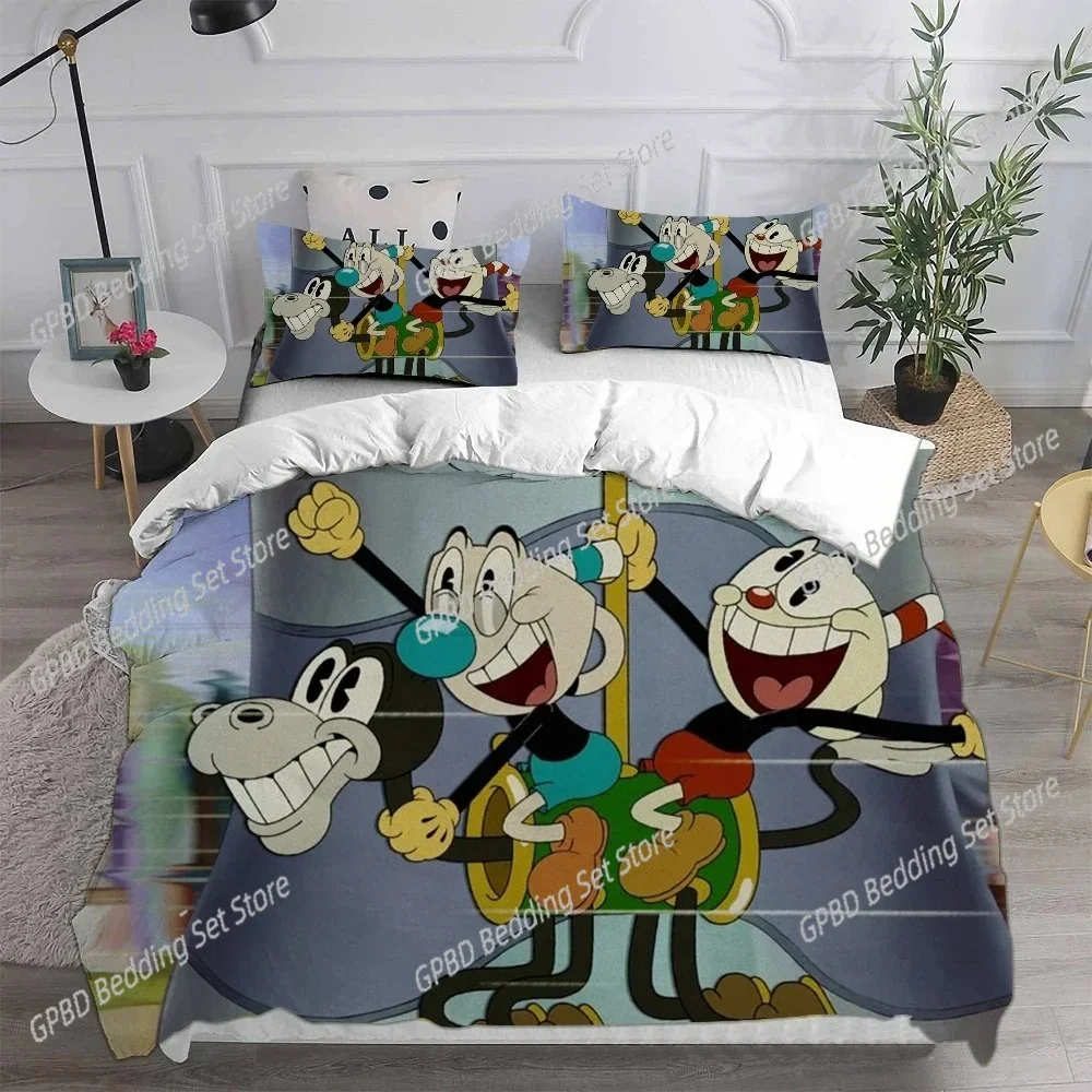 

New Home Textiles Cartoon Cuphead Bedding Set Bedroom Soft Modern Bedspreads Comefortable Duvet Cover Quilt Cover And Pillowcase