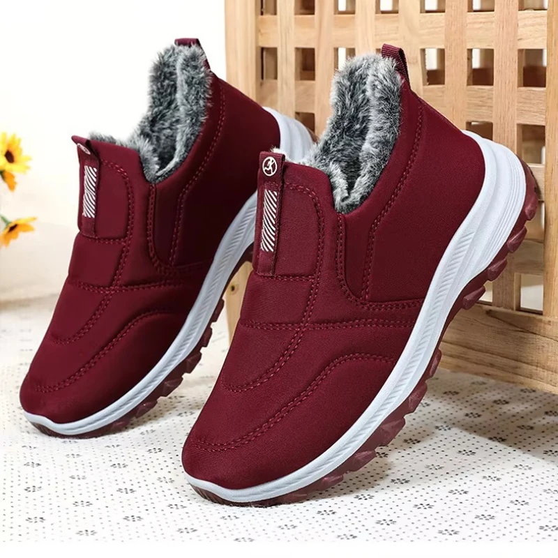 Winterstiefel für Damen, Outdoor-Schneestiefel, warme, leichte Baumwollstiefel, rutschfeste Wander- und Freizeitschuhe, bequeme Damen-Knöchelstiefel mit Fellfutter. – Detail 15