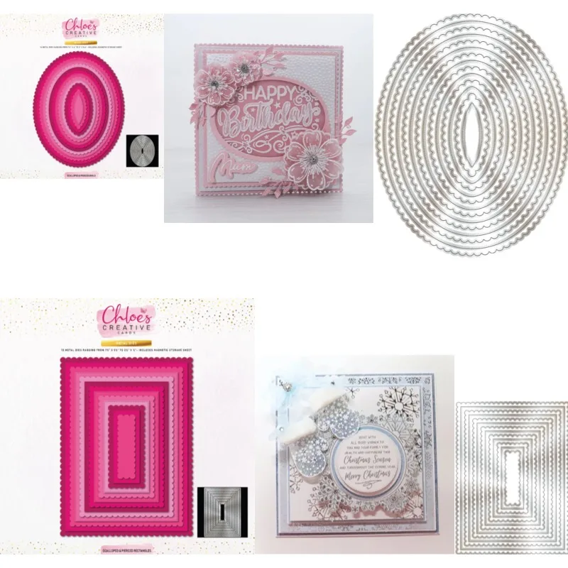 Oval Rectangle Square Circle Metal Cutting Dies for DIY Scrap Booking Crafts Dies Cut Stencils Maker Photo Album Template 2026