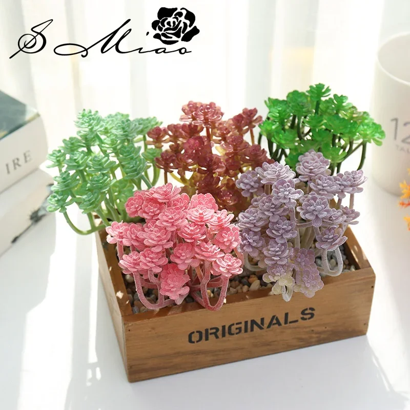 Artificial Multilayer Succulent Simulation Plant Potted Bonsai Green Plants Flower Home Room Leisure Decor Art Craft Accessories