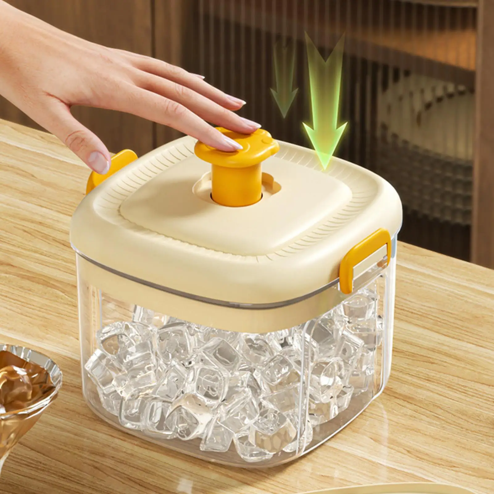 Press Ice Cube Mold Portable Reusable Easy Release Container Holder Fast Ice Maker For Kitchen Refrigerator Freezer Family Home