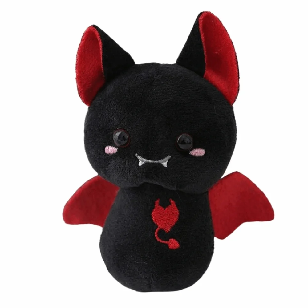 Funny PP Cotton Bat Keychain Durable Soft Multi-color Halloween Bag Pendant Cartoon Fuzzy Stuffed Commute