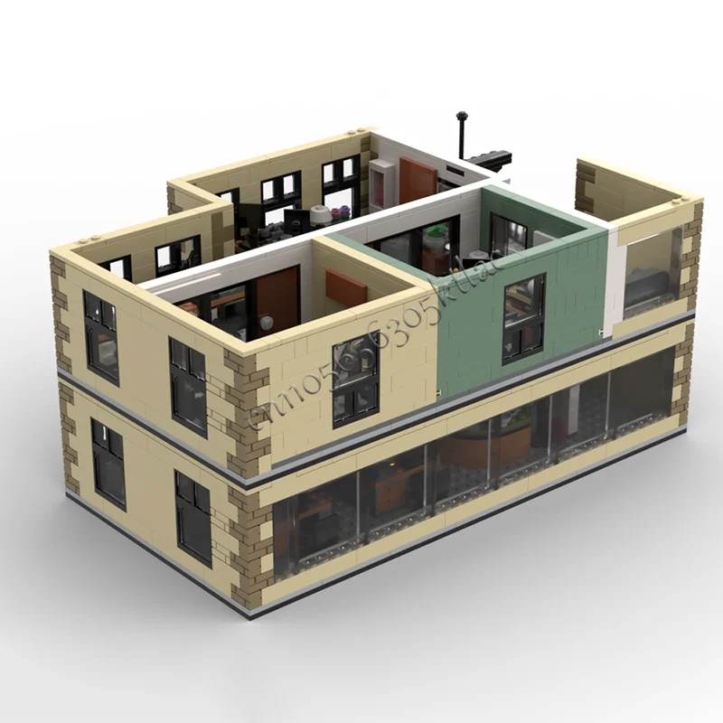 2116 Parti Ufficio squisito Blocchi modulari Architettura moderna Modello Set Giocattoli fai da te Bambini Assemblaggio Regali di compleanno per bambini