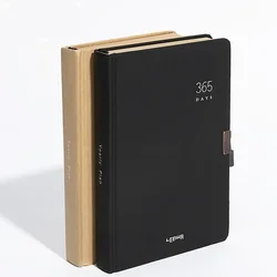 A5 Kraft Blank Notebook Notebook Journals with Lock, 384 Pages, Size: 145x215mm, with Page Number & Date, Lay Flat Binding