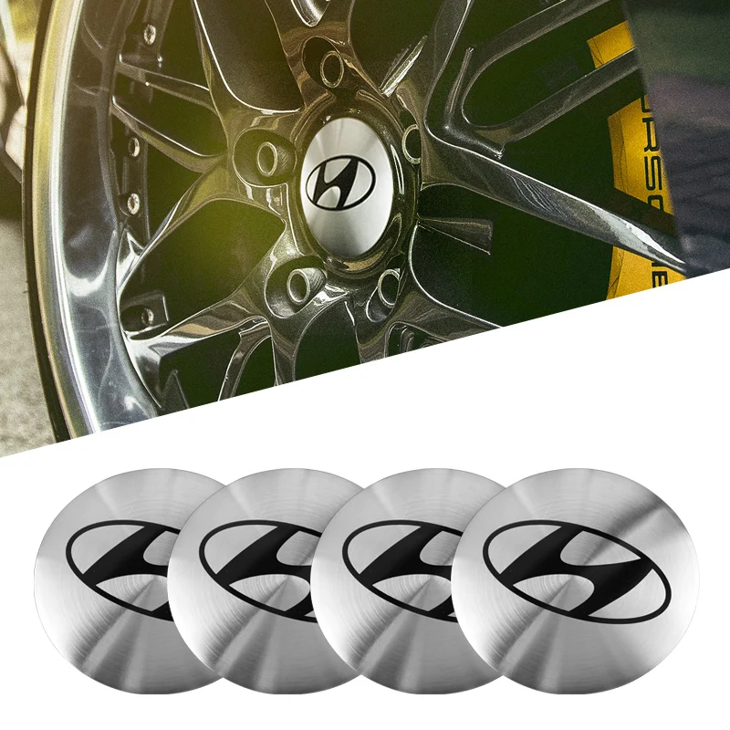 4pcs Car Wheel Stickers 56mm Auto Center Hub Cap Decal For Hyundai Genesis N-LINE I10 I20 I30 I40 IX20 IX35 Kona Getz Veloster