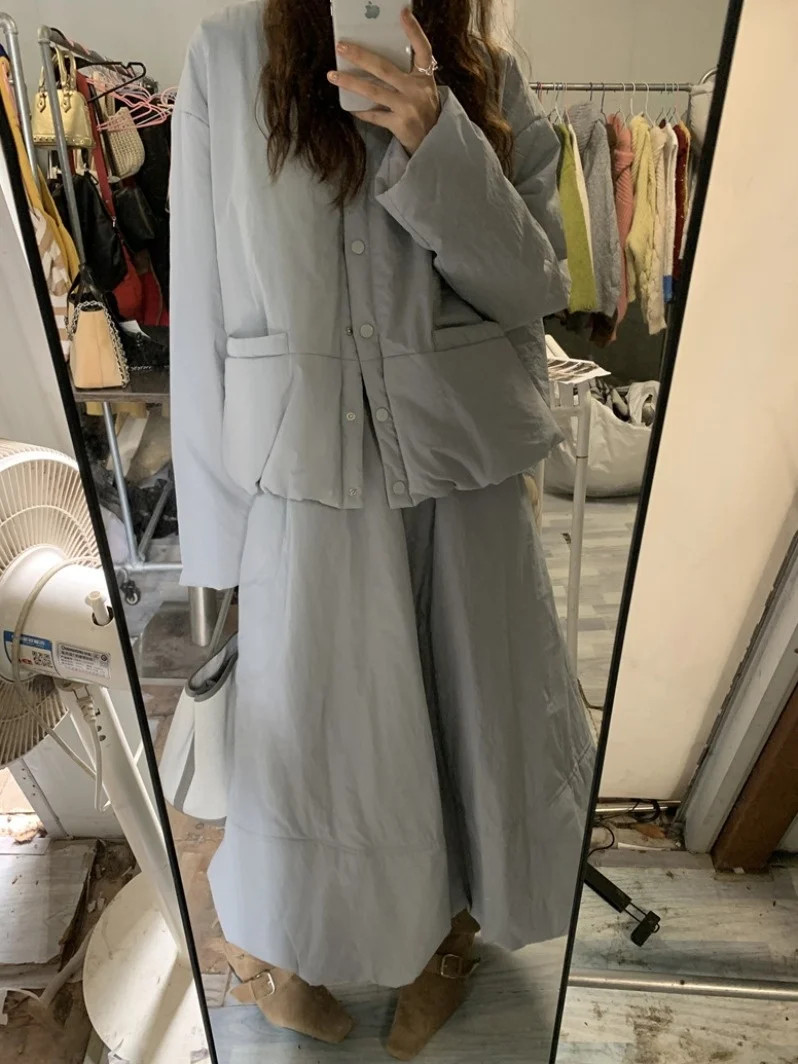 

Модный комплект с юбкой трапециевидной формы с высокой талией, женский хлопковый комплект из двойного хлопка, весна-осень-зима, Новое поступление с цветочным принтом...