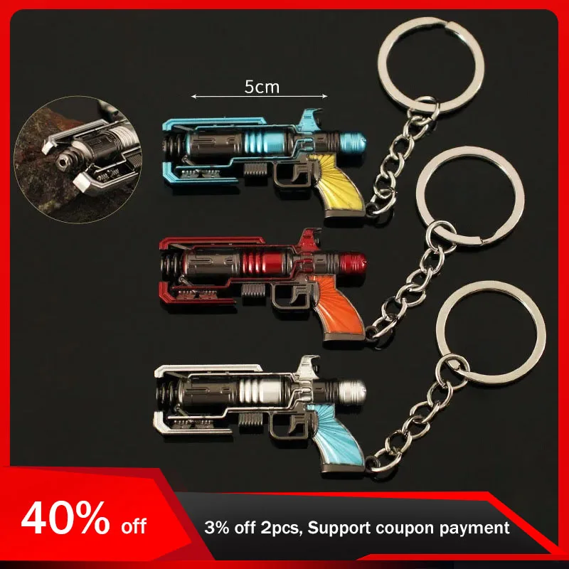 

5cm Apex Gun Keychain Mini Wingman Pendant Metal Keyring Weapon Model Game Peripherals Toy Sword Cosplay Collectibles Boys Gifts