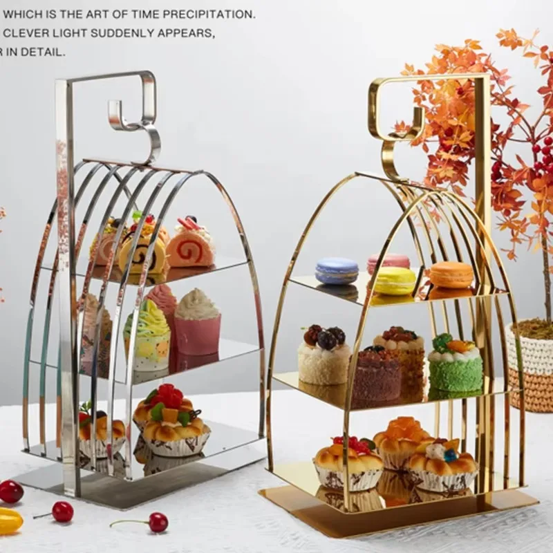 Hotel Restaurant Wedding Gold Buffet Party Food Display Catering Stand Serving Salad Rack Dessert Raiser