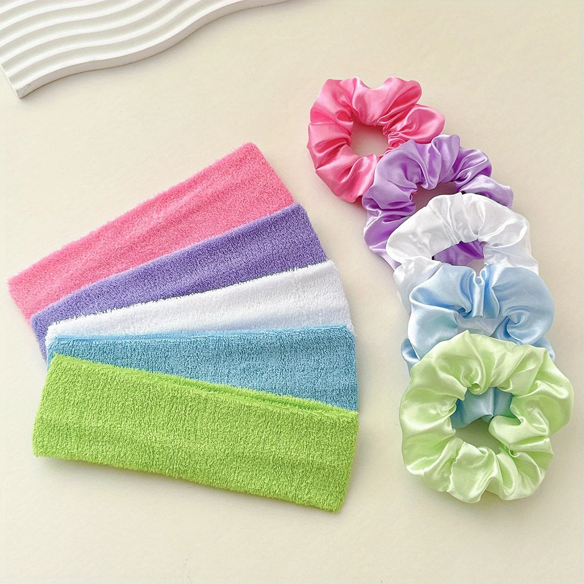 

Набор из 10 простых спортивных повязок на голову с высокой эластичностью, впитывающих пот, для бега и йоги, аксессуар для волос для женщин